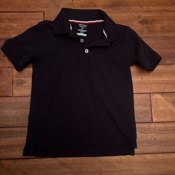 French Toast Boys Short Sleeve School Uniform Polo Shirt Navy Blue 4T - Picture 1 of 3